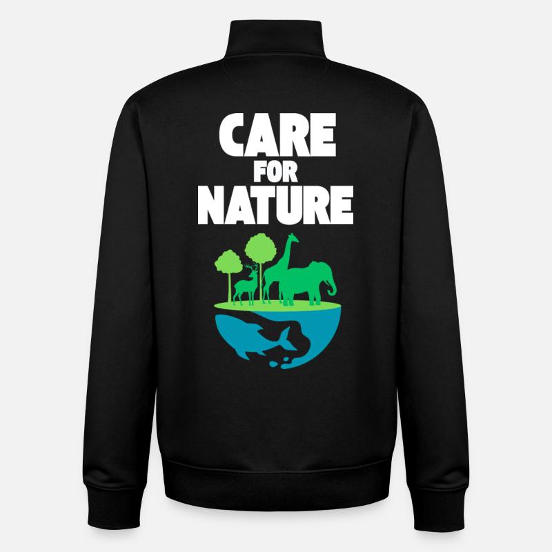 Prendre soin de la nature : Scène faunique - Sweat zippé unisexe en coton bio Stanley/Stella - noir