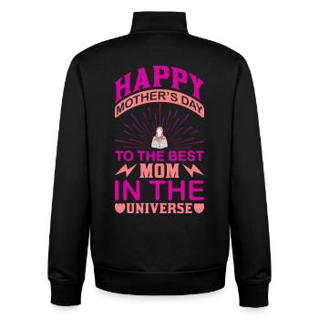 Beste Mama im Universum – Frohen Muttertag - Unisex Organic Zip Sweatshirt von Stanley/Stella - Schwarz - Hinten - AI Model Male 185 light (185cm)