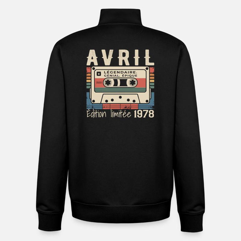 April 1978 - Unisex Organic Zip Sweatshirt von Stanley/Stella - Schwarz