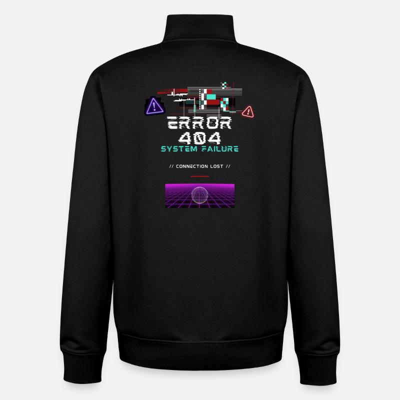 cyberpunk & static - Sweat zippé unisexe en coton bio Stanley/Stella - noir