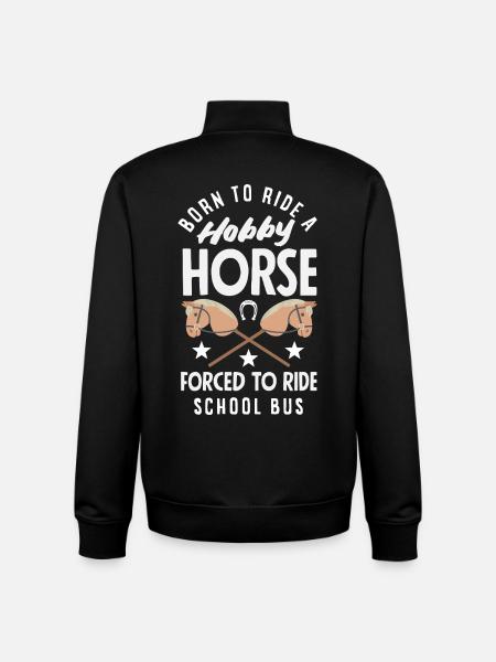 Hobby Horse School Bus Riding - Unisex Organic Zip Sweatshirt by Stanley/Stella - black