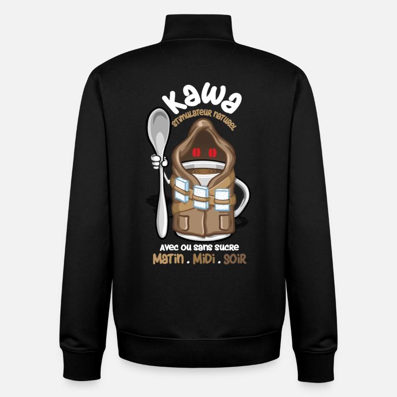 kawa - Sweat zippé unisexe en coton bio Stanley/Stella - noir