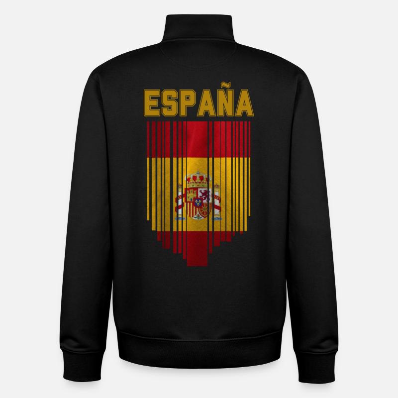 Drapeau de l’Espagne, fierté espagnole - Sweat zippé unisexe en coton bio Stanley/Stella - noir