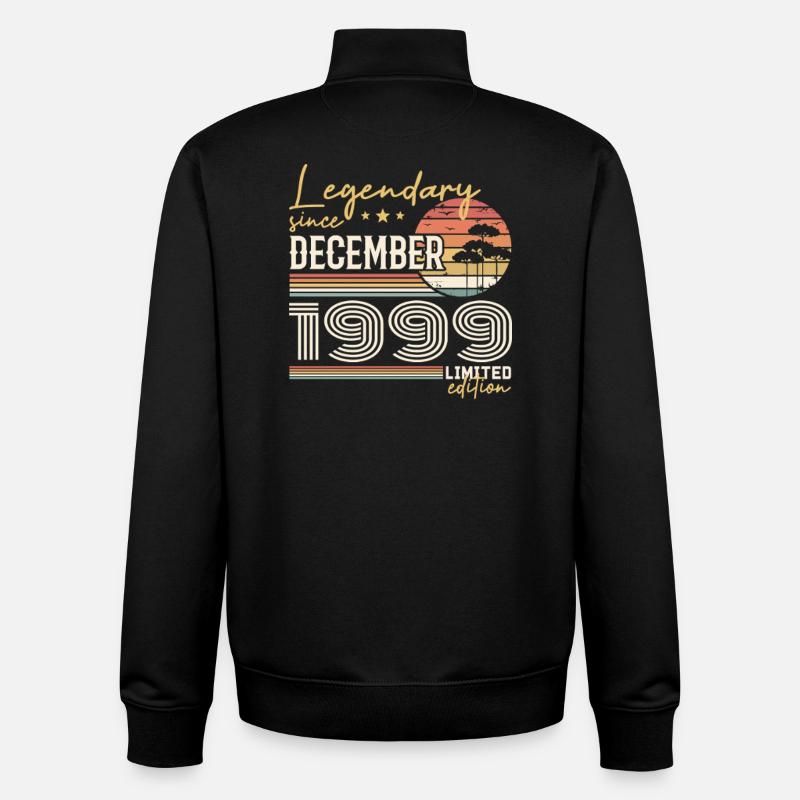 Cadeau 26e Anniversaire Décembre 1999 - Sweat zippé unisexe en coton bio Stanley/Stella - noir