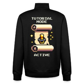 Tutorial Mode Active | Parents at the learning level - Unisex Organic Zip Sweatshirt by Stanley/Stella - black - Back - AI Model Male 185 light (185cm)