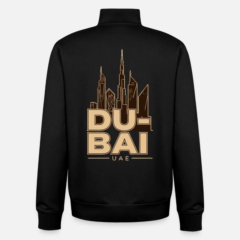 Dubai Skyline UAE Burj Khalifa - Unisex Organic Zip Sweatshirt von Stanley/Stella - Schwarz