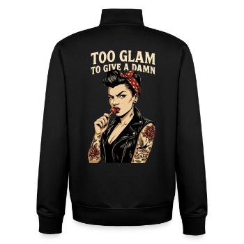 Pin-up rockabilly : Outlaw Rebel des années 50 – Trop glamour - Sweat zippé unisexe en coton bio Stanley/Stella - noir - Dos - AI Model Male 185 light (185cm)