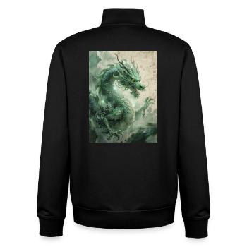Der Herrscher des Ostens: Der Azurdrache (Qinglong) - Unisex Organic Zip Sweatshirt von Stanley/Stella - Schwarz - Hinten - AI Model Male 185 light (185cm)