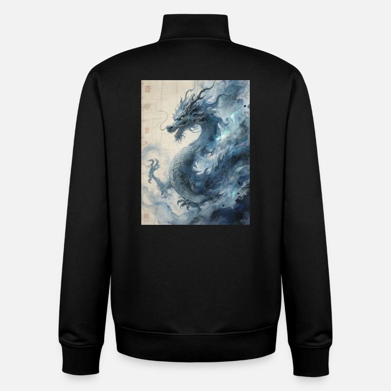 Die Sternennacht: Blauer Drache – Aether - Unisex Organic Zip Sweatshirt von Stanley/Stella - Schwarz
