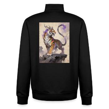 Goldene Ewigkeit: Zouwu – Absolut - Unisex Organic Zip Sweatshirt von Stanley/Stella - Schwarz - Hinten - AI Model Male 185 light (185cm)