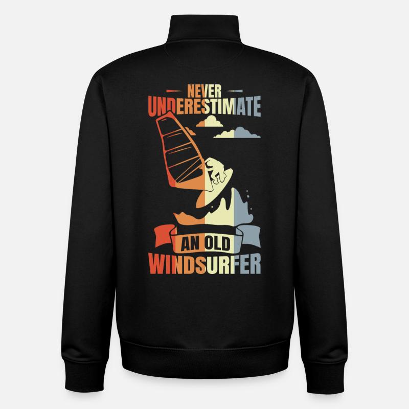 Windsurfer Großvater - Unisex Organic Zip Sweatshirt von Stanley/Stella - Schwarz