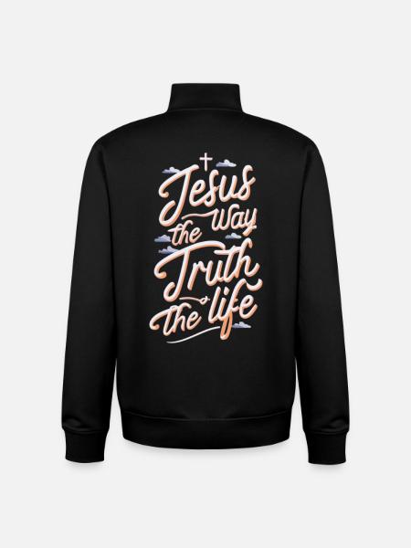 Living Jesus Way Truth - Unisex Organic Zip Sweatshirt by Stanley/Stella - black