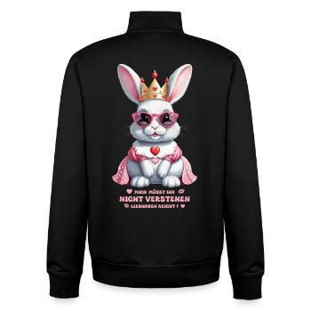 Süße Hasen Königin - Unisex Organic Zip Sweatshirt von Stanley/Stella - Schwarz - Hinten - AI Model Male 185 light (185cm)
