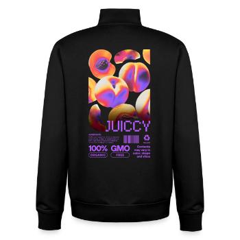 Éclat juteux - Sweat zippé unisexe en coton bio Stanley/Stella - noir - Dos - AI Model Male 185 light (185cm)