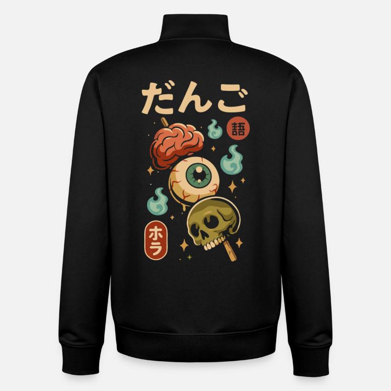 Dango d'horreur japonais - Sweat zippé unisexe en coton bio Stanley/Stella - noir