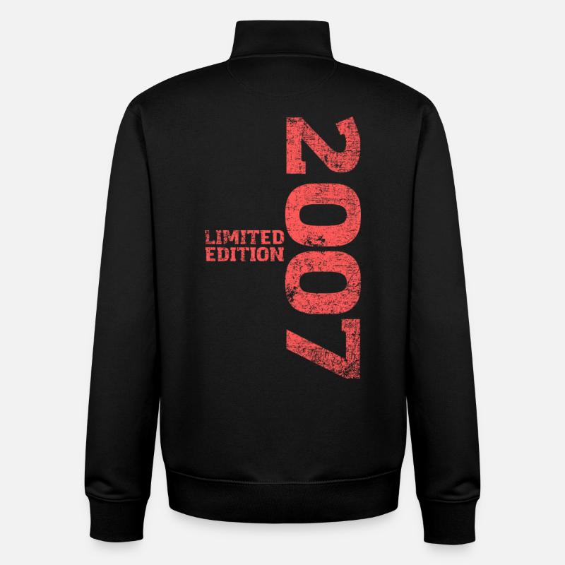 Limited Edition 2007 18th Birthday Gift - Unisex Organic Zip Sweatshirt by Stanley/Stella - black