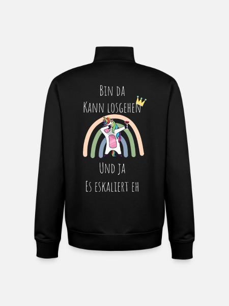 Unicorn Regenbogen Eskalation - Unisex Organic Zip Sweatshirt von Stanley/Stella - Schwarz
