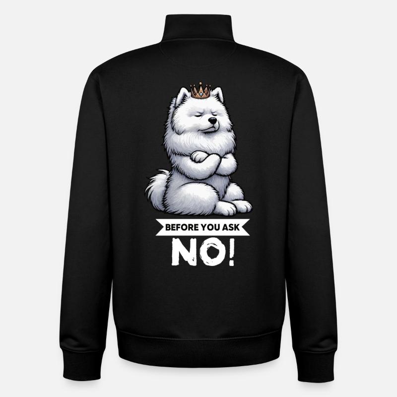 Before You Ask Samojede Samojedenbesitzer - Unisex Organic Zip Sweatshirt von Stanley/Stella - Schwarz