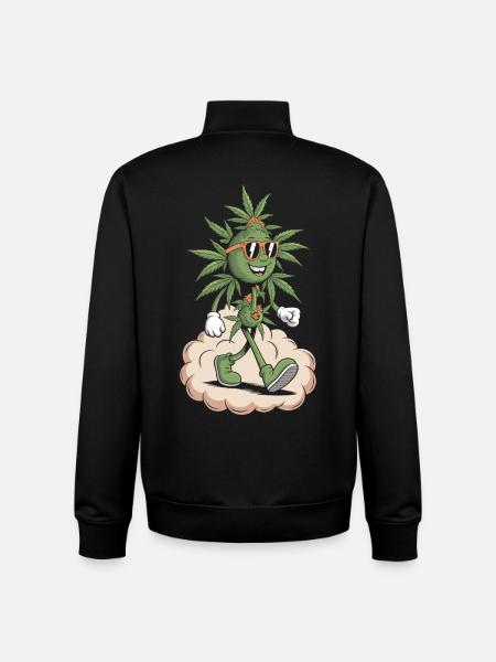 Cannabis Weed T-Shirt mit Sonnenbrille - Unisex Organic Zip Sweatshirt von Stanley/Stella - Schwarz