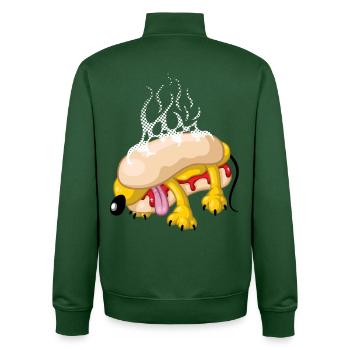 Hot-dog - Sweat zippé unisexe en coton bio Stanley/Stella - vert bouteille - Dos - AI Model Male 185 dark (185cm)