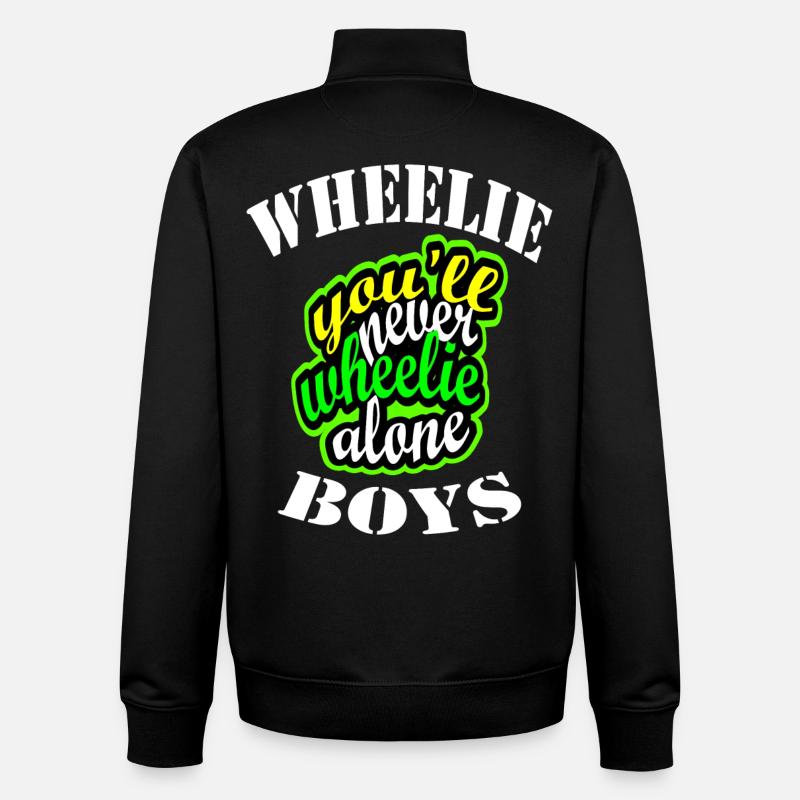 Wheelie - Sweat zippé unisexe en coton bio Stanley/Stella - noir