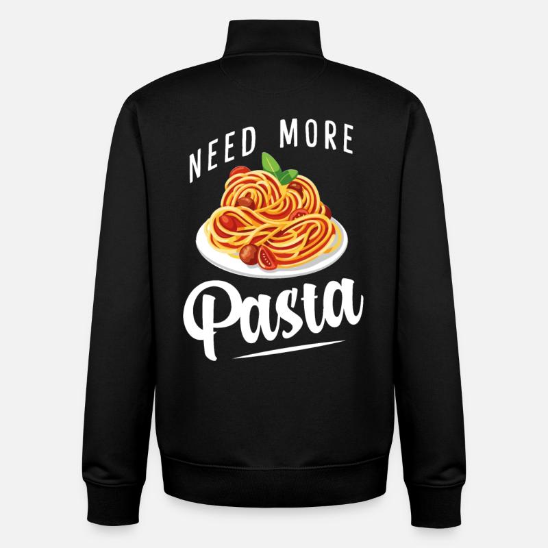 Spaghetti - Pâtes - Penne - Nudeln - Sweat zippé unisexe en coton bio Stanley/Stella - noir