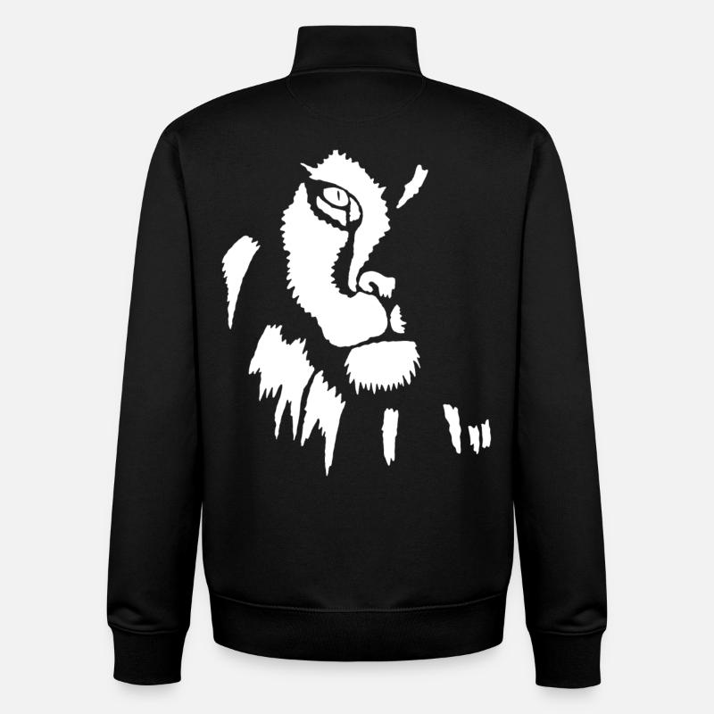 White lion in shadow - Unisex Organic Zip Sweatshirt by Stanley/Stella - black