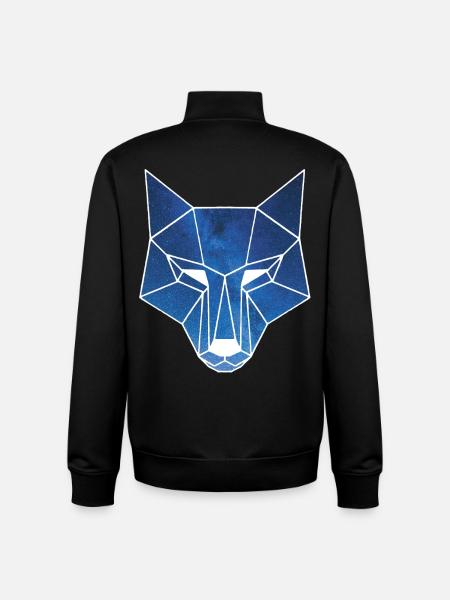 White wolf and starry sky - Unisex Organic Zip Sweatshirt by Stanley/Stella - black