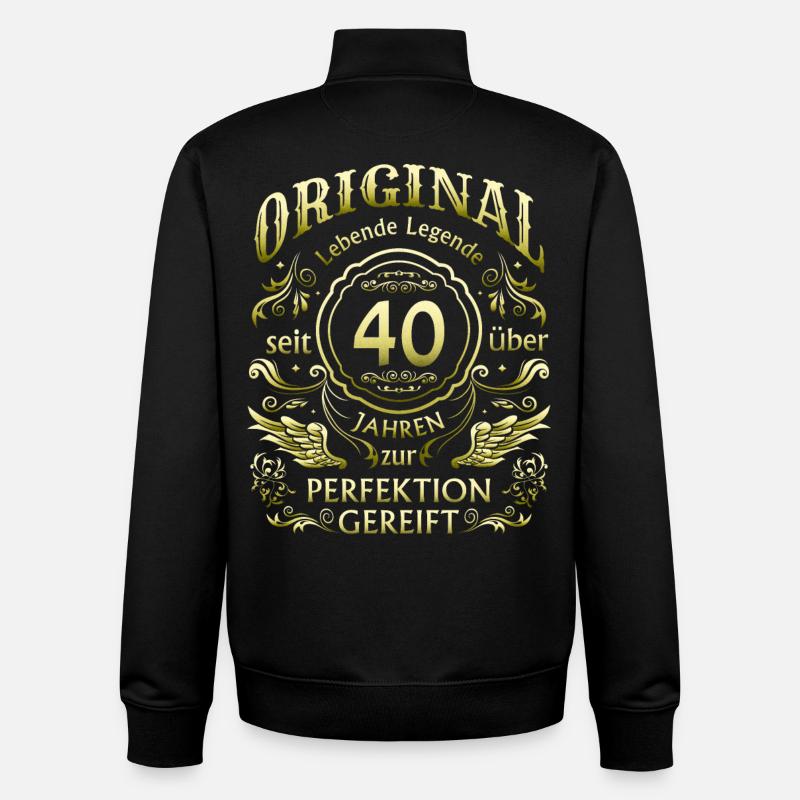 40 ans de maturation - Sweat zippé unisexe en coton bio Stanley/Stella - noir