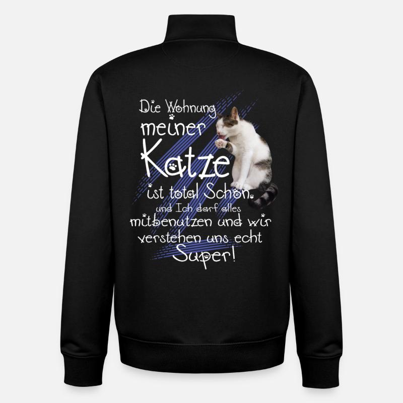 Katzen Wohnung - Unisex Organic Zip Sweatshirt von Stanley/Stella - Schwarz