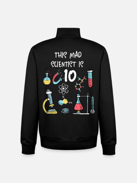 This Mad Scientist Is 10 - Unisex Organic Zip Sweatshirt by Stanley/Stella - black