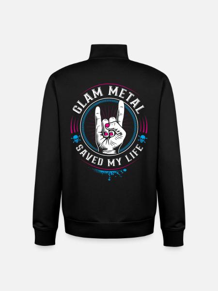 Glam Metal saved my Life - Mano cornut Devil Horns - Unisex Organic Zip Sweatshirt by Stanley/Stella - black