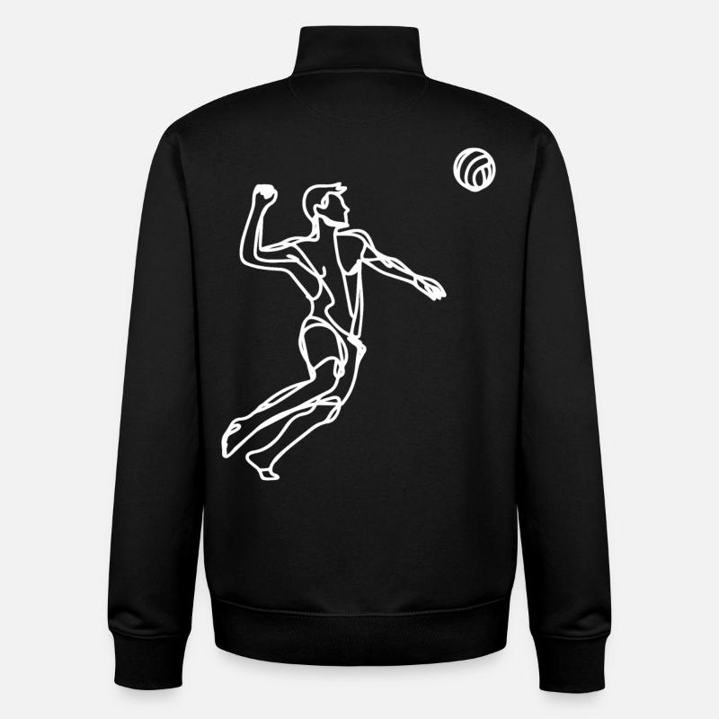 Beach Volleyball Sketch - Unisex Organic Zip Sweatshirt by Stanley/Stella - black
