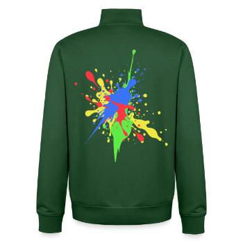 Bunte Farbe Design Abstrakte Kunst - Unisex Organic Zip Sweatshirt von Stanley/Stella - Flaschengrün - Hinten - AI Model Male 185 dark (185cm)