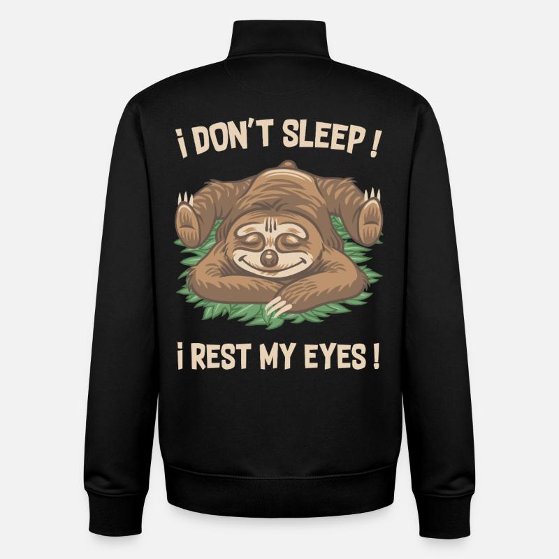 Je ne dors pas ! - Sweat zippé unisexe en coton bio Stanley/Stella - noir