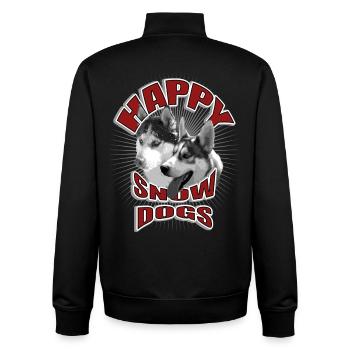 Chiens en hiver dans un design des années 50 - Sweat zippé unisexe en coton bio Stanley/Stella - noir - Dos - AI Model Male 185 light (185cm)