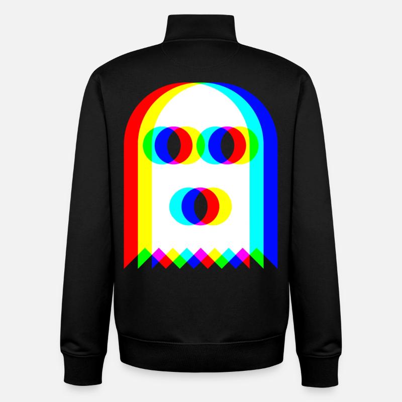👻 RGB Ghost - Unisex Organic Zip Sweatshirt by Stanley/Stella - black
