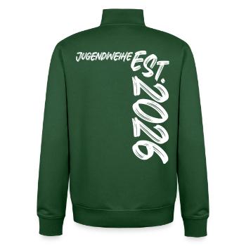 Jugendweihe Est. 2026 - Unisex Organic Zip Sweatshirt von Stanley/Stella - Flaschengrün - Hinten - AI Model Male 185 dark (185cm)