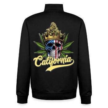 California - Unisex Organic Zip Sweatshirt von Stanley/Stella - Schwarz - Hinten - AI Model Male 185 light (185cm)