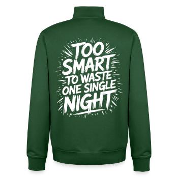 Trop malin pour perdre une nuit Nachtschwärmer - Sweat zippé unisexe en coton bio Stanley/Stella - vert bouteille - Dos - AI Model Male 185 dark (185cm)