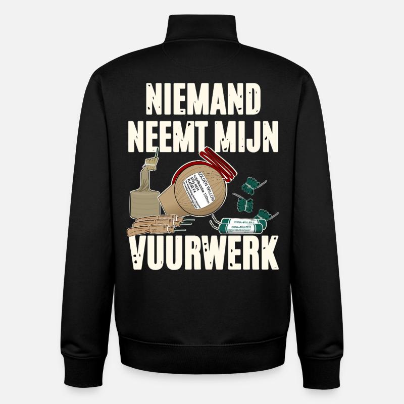Parti Vuurwerk - Sweat zippé unisexe en coton bio Stanley/Stella - noir