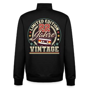 22. Geburtstag Vintage kassette - Unisex Organic Zip Sweatshirt von Stanley/Stella - Schwarz - Hinten - AI Model Male 185 light (185cm)