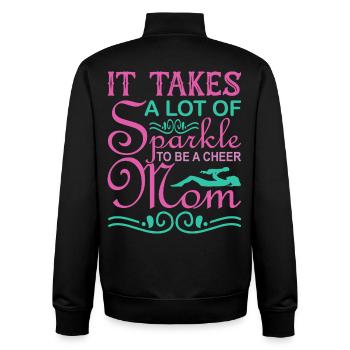 Es braucht Funkel, um ein Cheer Mom-Shirt zu sein - Unisex Organic Zip Sweatshirt von Stanley/Stella - Schwarz - Hinten - AI Model Male 185 light (185cm)
