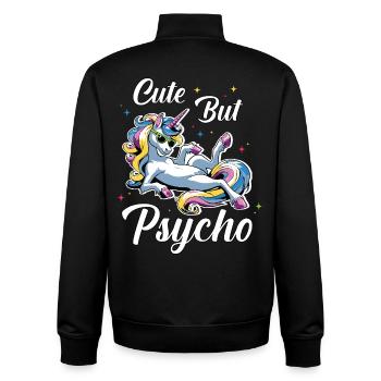 Niedliches Psycho Einhorn - Unisex Organic Zip Sweatshirt von Stanley/Stella - Schwarz - Hinten - AI Model Male 185 light (185cm)