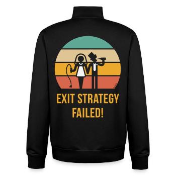 Exit Strategy Failed! (JGA Bräutigam Game Over 5C) - Unisex Organic Zip Sweatshirt von Stanley/Stella - Schwarz - Hinten - AI Model Male 185 light (185cm)