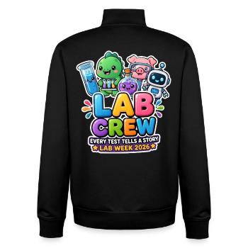 Lab Crew 2026: Comic Strip Lab Team - Unisex Organic Zip Sweatshirt by Stanley/Stella - black - Back - AI Model Male 185 light (185cm)