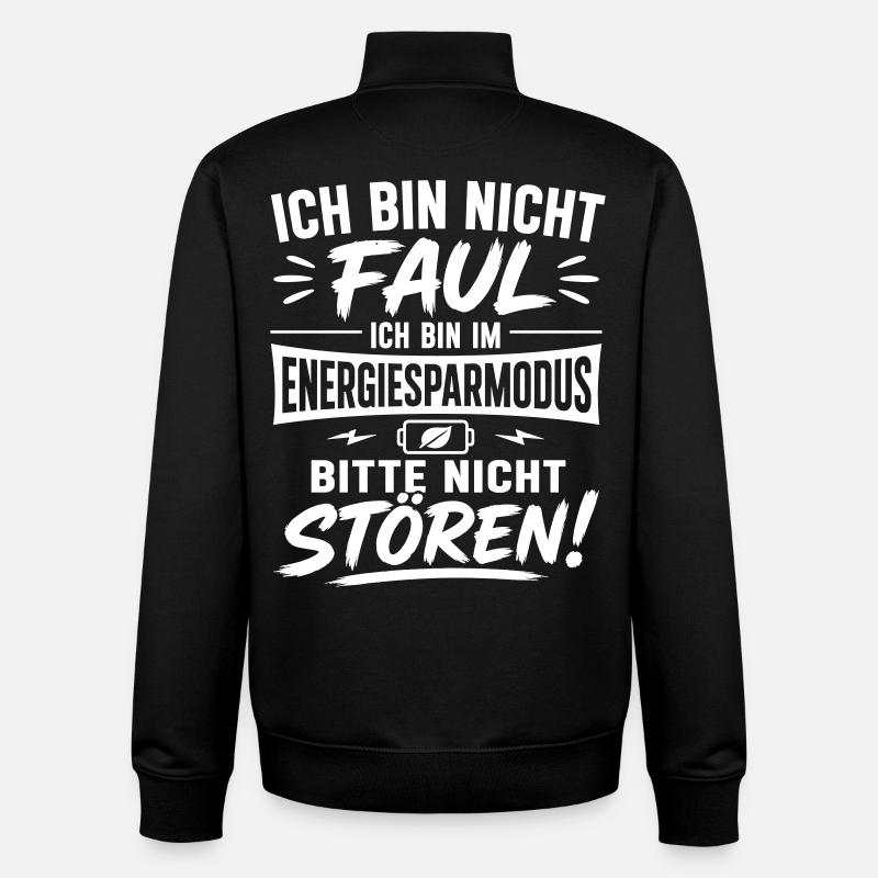 Energy Saving Mode Saying Shirt - Unisex Organic Zip Sweatshirt by Stanley/Stella - black