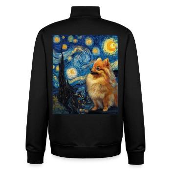 Zwergspitz Spitz Pomeranian - Unisex Organic Zip Sweatshirt by Stanley/Stella - black - Back - AI Model Male 185 light (185cm)