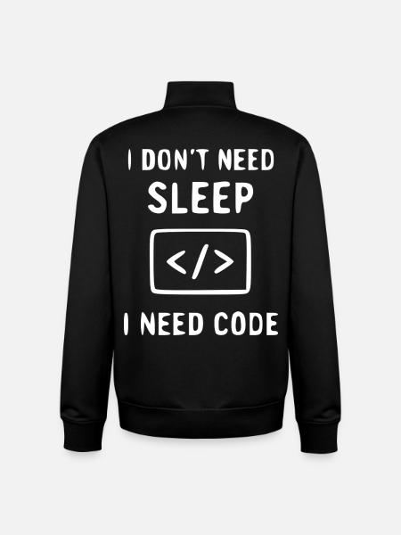 Code statt Schlaf – Programmierer Meme - Unisex Organic Zip Sweatshirt von Stanley/Stella - Schwarz