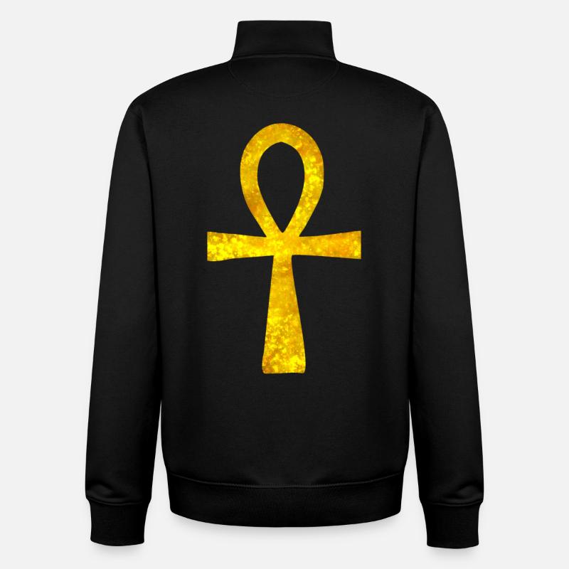 Symboles: Anch incandescent (Egypte ancienne) - Sweat zippé unisexe en coton bio Stanley/Stella - noir